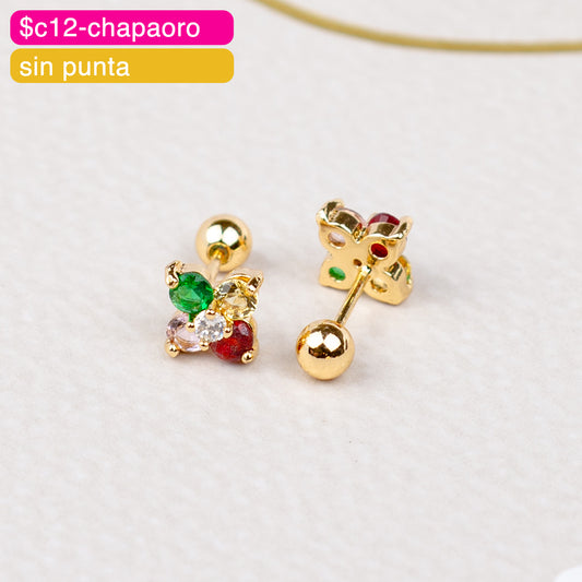 (PFB_00605) Aretes de bolita de flor