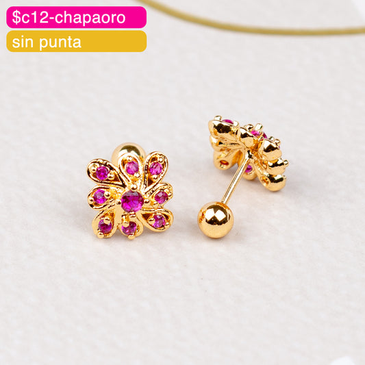 (PFB_00608) Aretes de bolita de flor