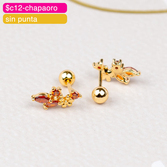 (PFB_00580) Aretes de bolita de flor