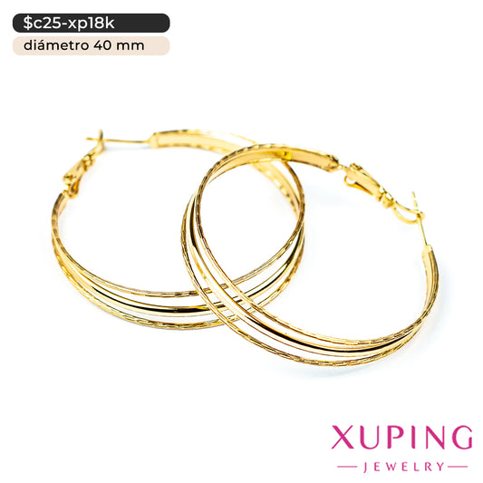 Argollas triple diamantadas | Ø 40 mm