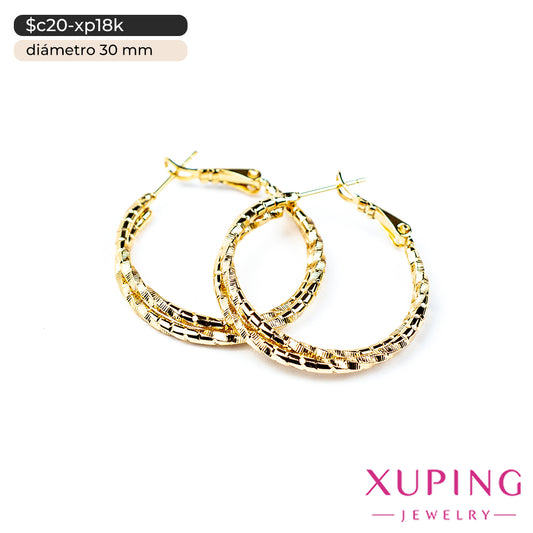 Argollas dobles diamantadas | Ø 30 mm