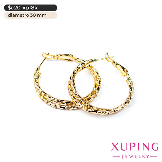 Argollas dobles diamantadas | Ø 30 mm