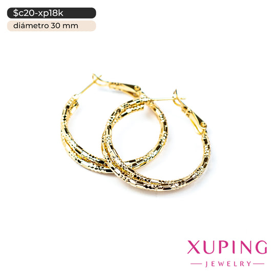 Argollas dobles diamantadas | Ø 30 mm