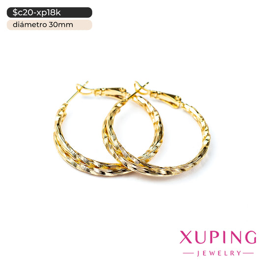 Argollas dobles diamantadas | Ø 30 mm