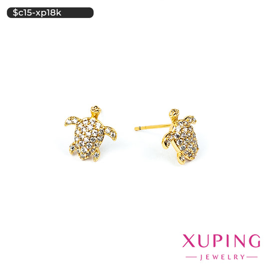 Aretes pegados de tortuga