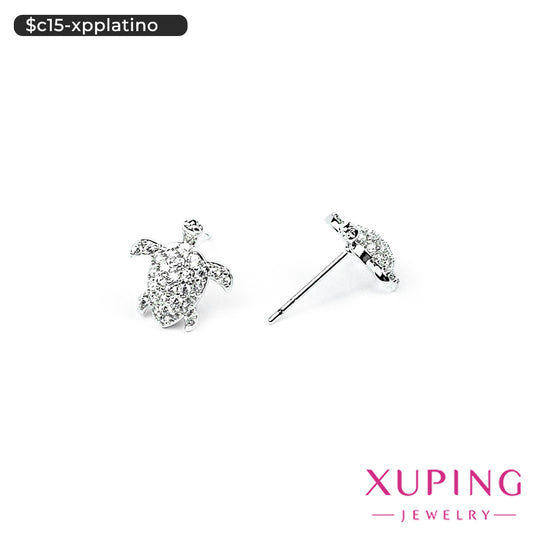 Aretes pegados de tortuga