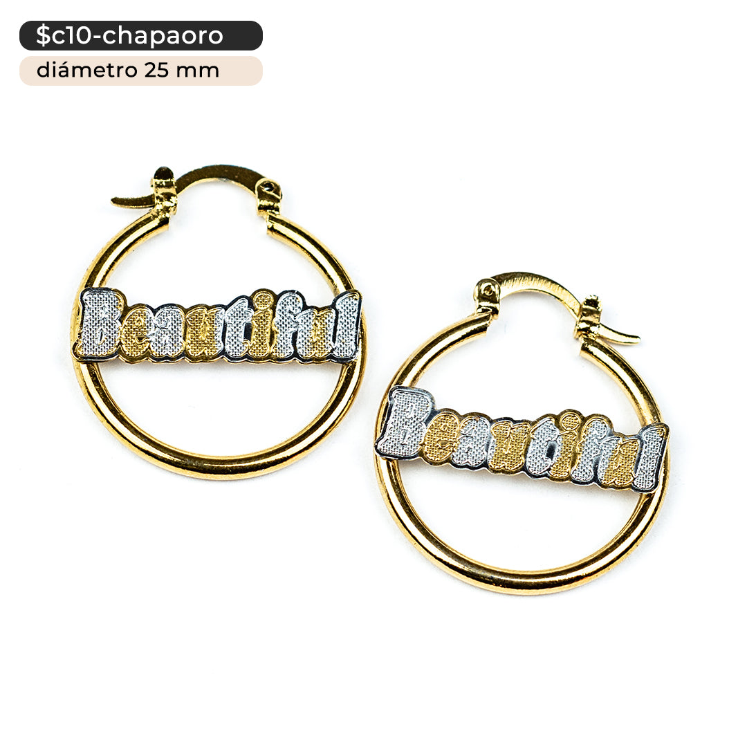 Argollas de "Beautiful" (Bonita)