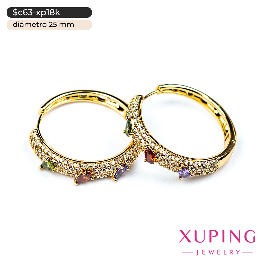 Argollas con zirconias |  Ø 25 mm