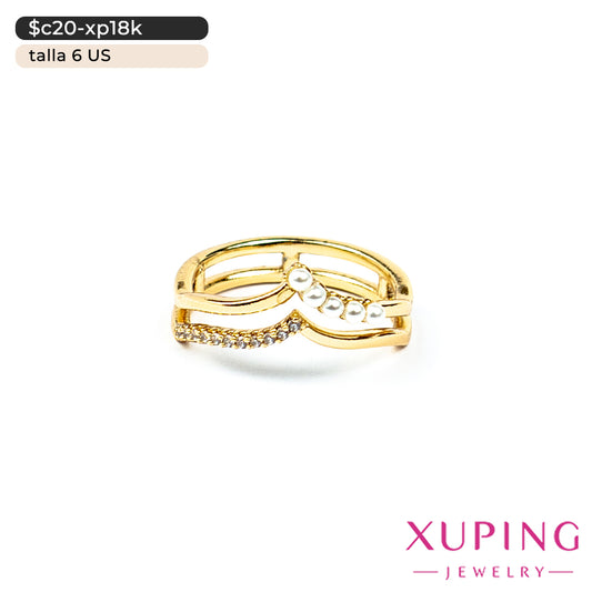Anillo de corona con perlas | 6 US