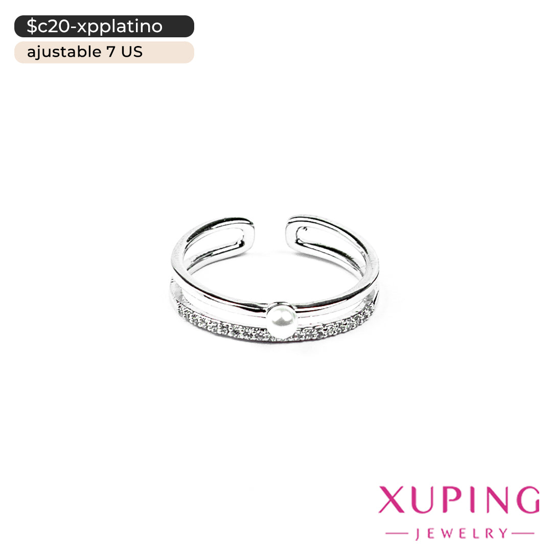 Anillo ajustable de perla | 7 US