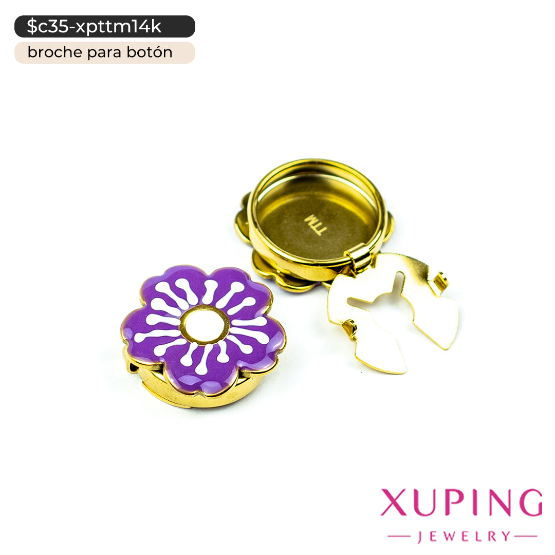 Broches de flor para botón en 14K