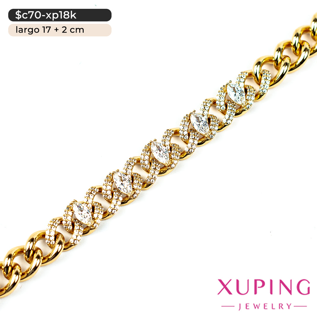 Pulsera con zirconias | 17 cm