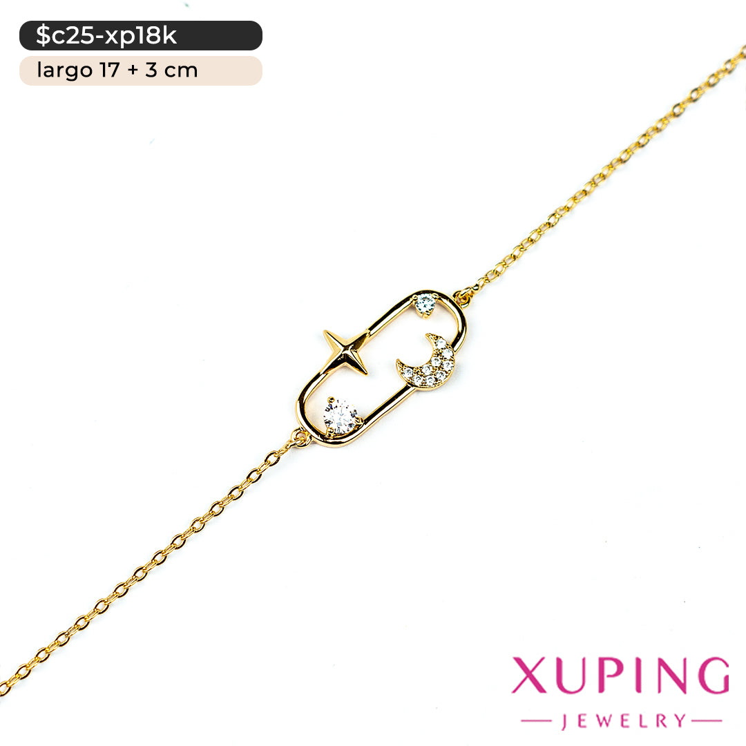 Pulsera de luna y estrella | 17 cm