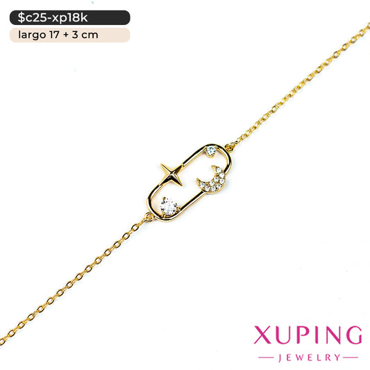 Pulsera de luna y estrella | 17 cm