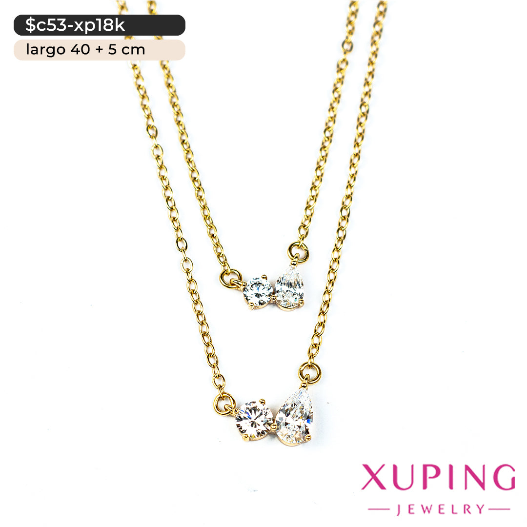 Gargantilla doble de gotas | 40 cm