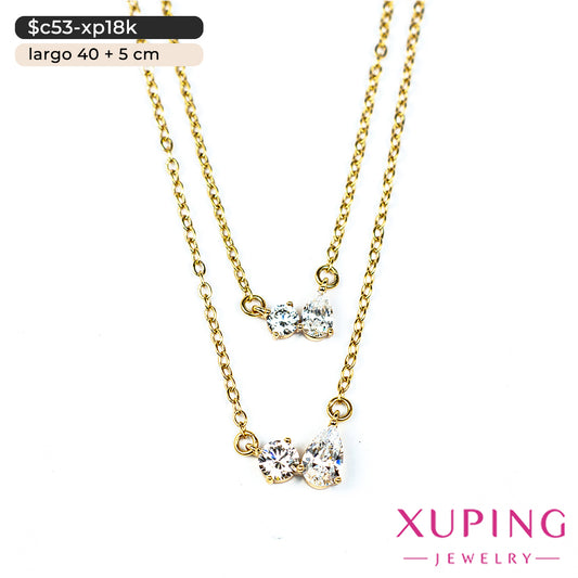 Gargantilla doble de gotas | 40 cm