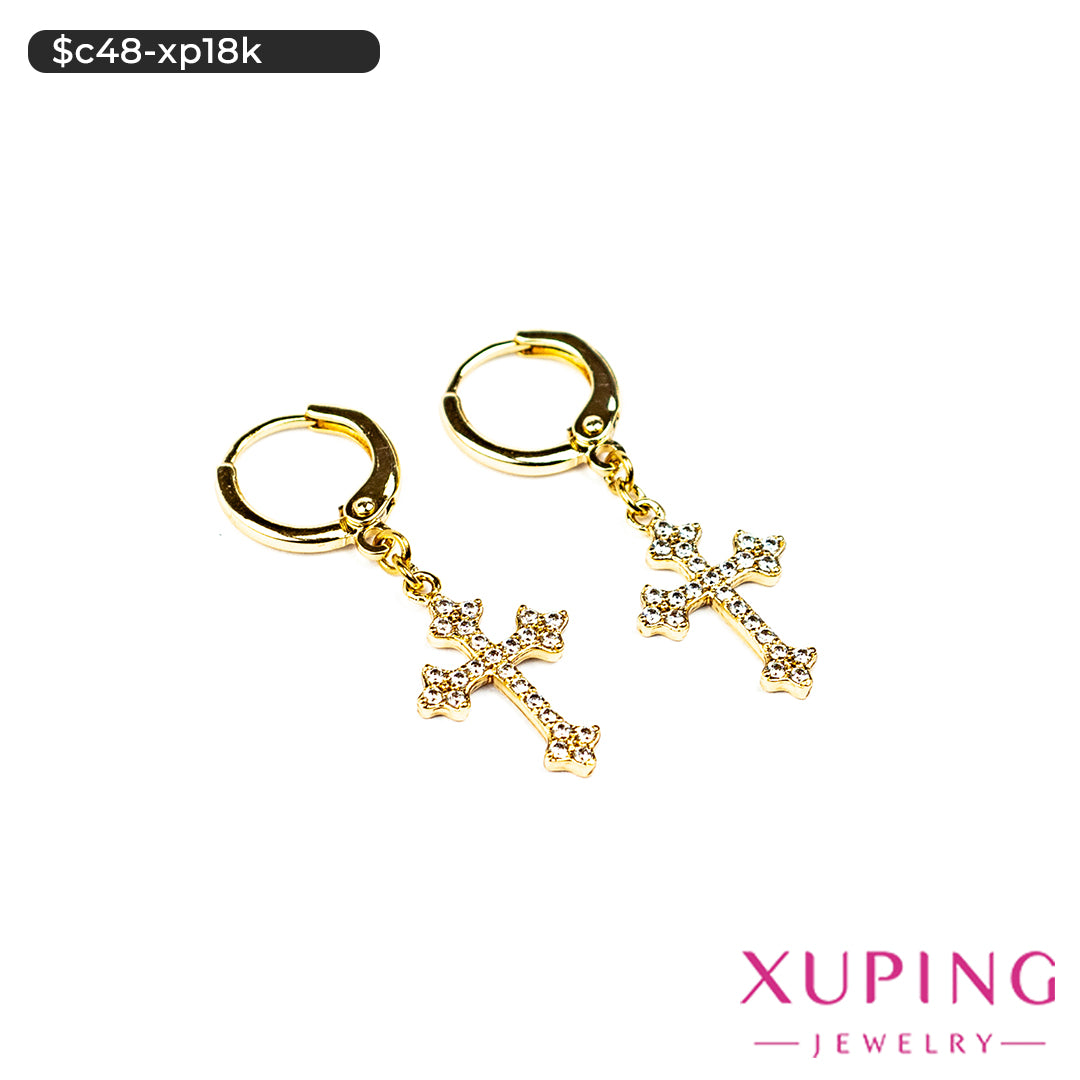 Aretes colgantes de cruz