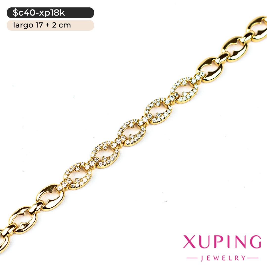 Pulsera con zirconias | 17 cm