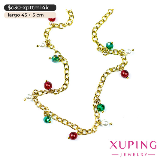 Gargantilla con colgantes en 14K | 45 cm