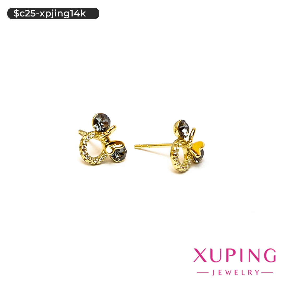Aretes pegados de ratón en 14K