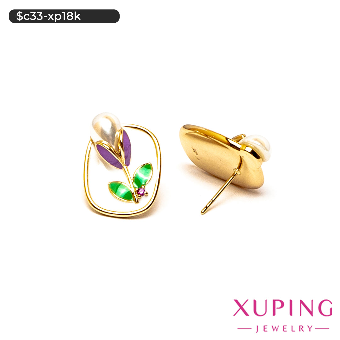 Aretes pegados de tulipan