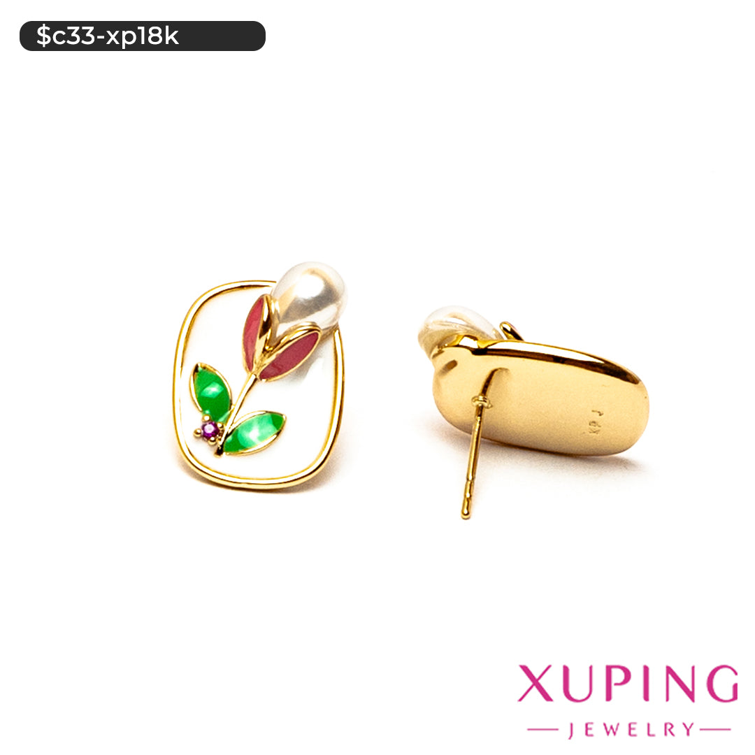 Aretes pegados de tulipan