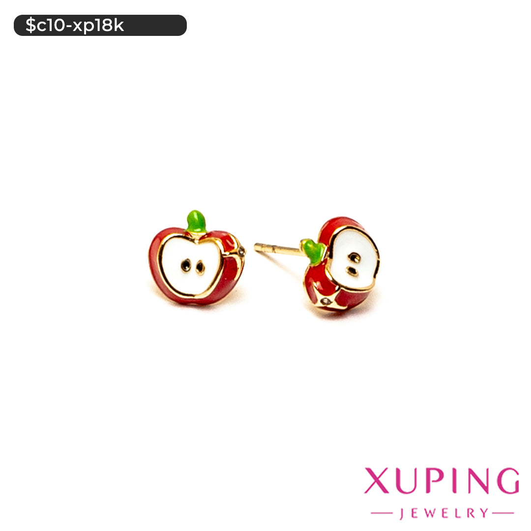 Aretes pegados de manzana