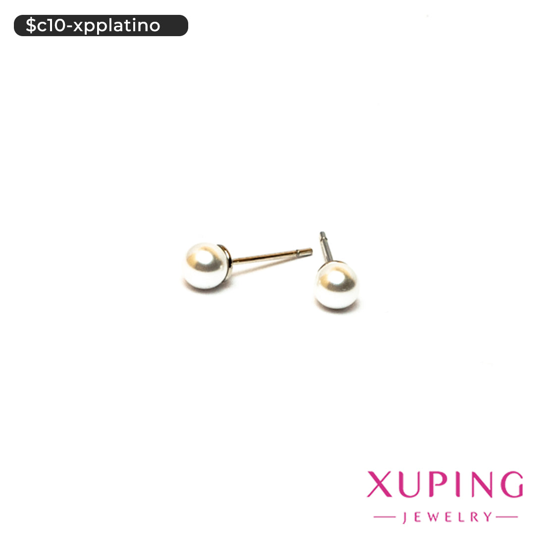 Aretes pegados de perla