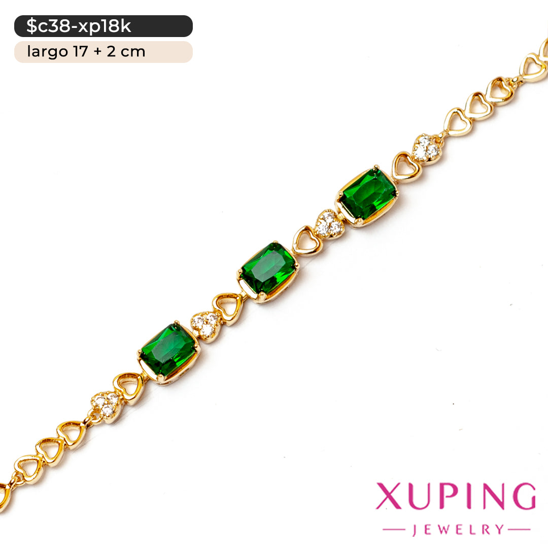 Pulsera de triple rectángulos | 17 cm
