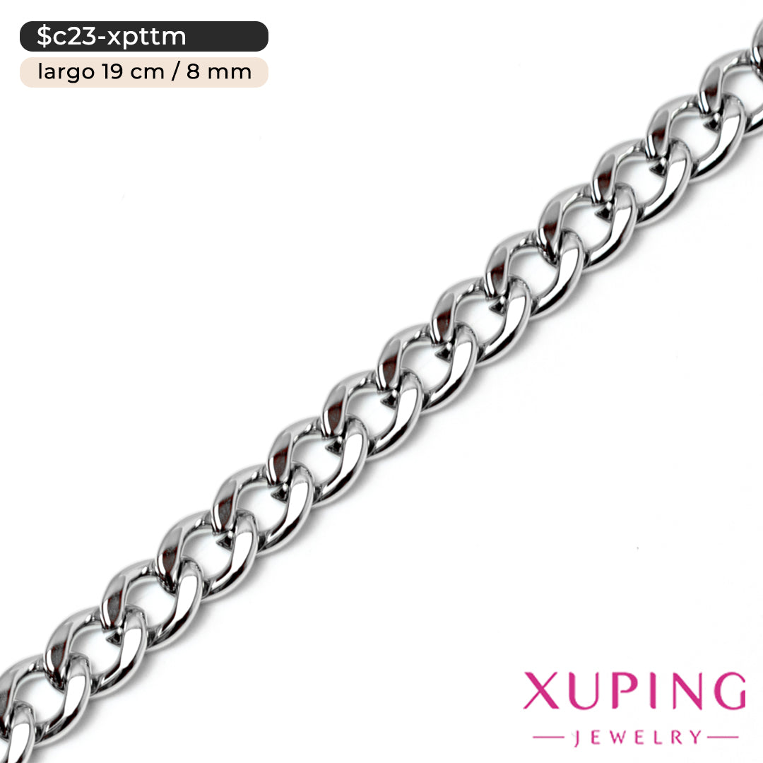 Pulsera eslabón cubano de 8 mm | 19 cm