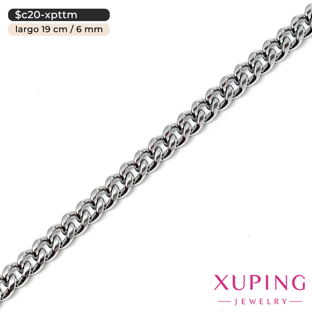 Pulsera eslabón cubano de 6 mm | 19 cm