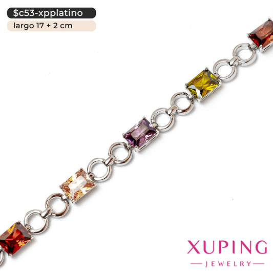 Pulsera de rectángulos alternados | 17 cm