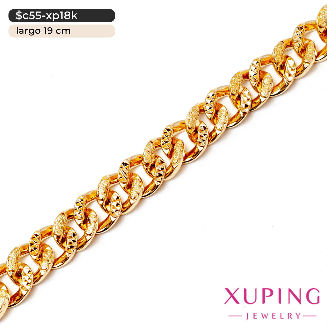 Pulsera eslabón cubano diamantado | 19 cm