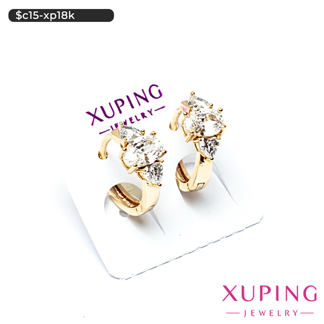 Aretes con zirconia ovalada