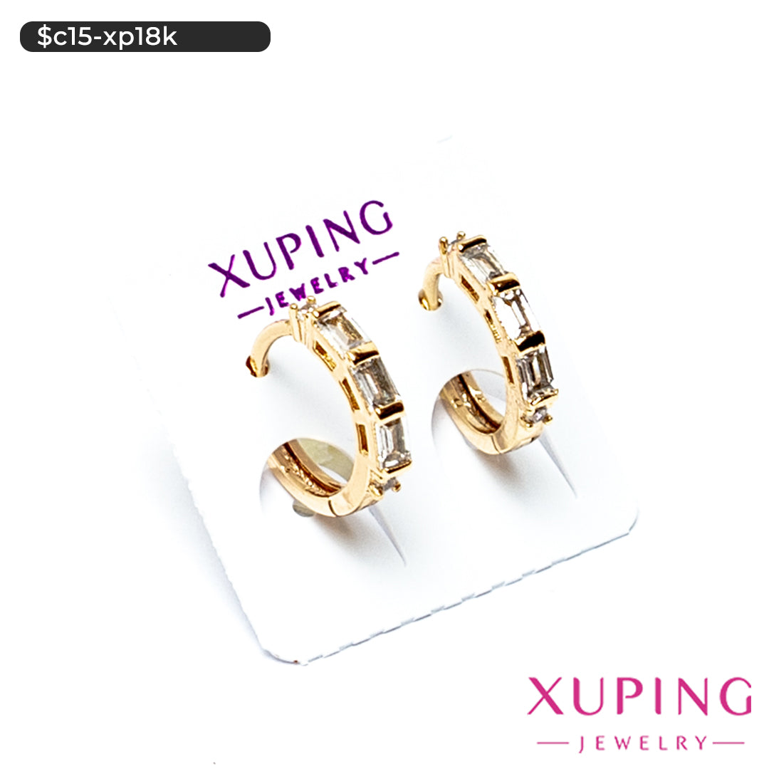 Aretes de zirconias rectangulares