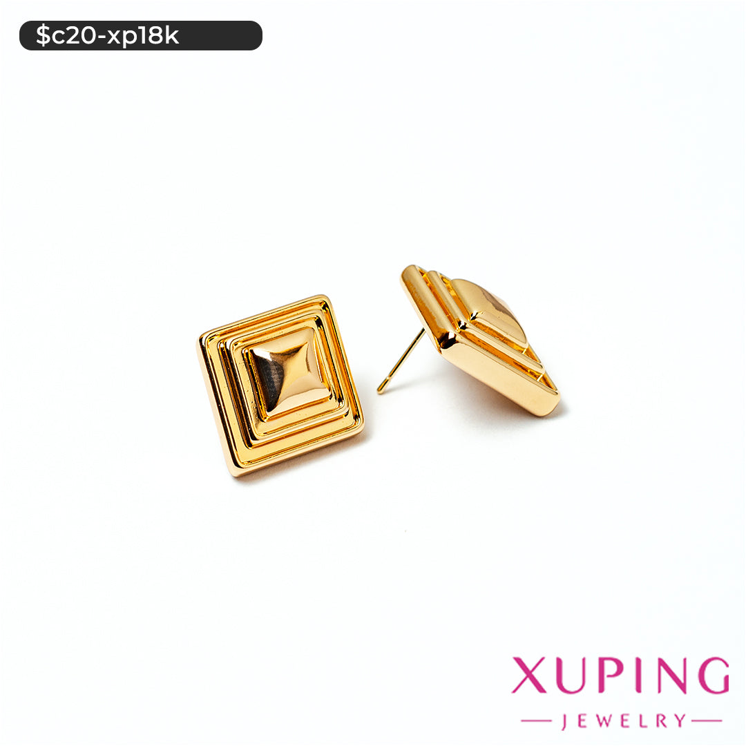 Aretes chunky de rombo biselado