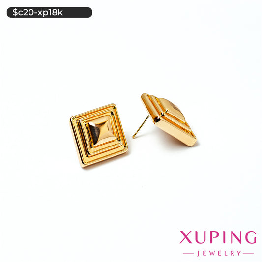 Aretes chunky de rombo biselado