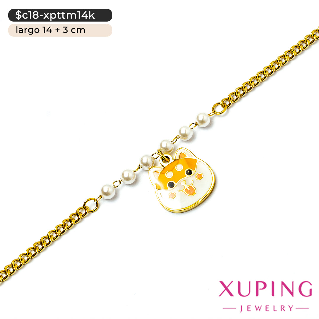 Pulsera de perrito en 14K | 14 cm