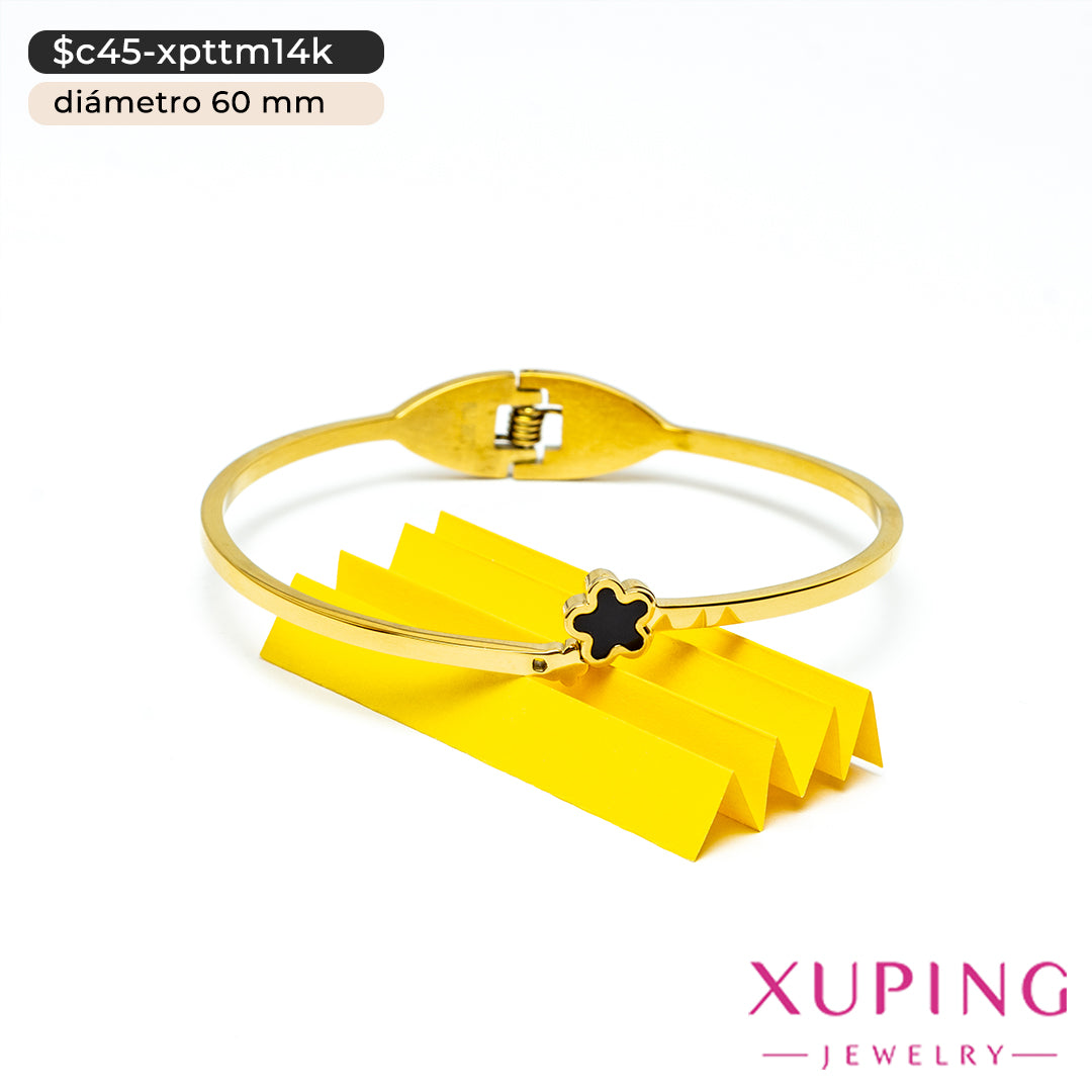 Brazalete de trébol en 14K | Ø 60 mm