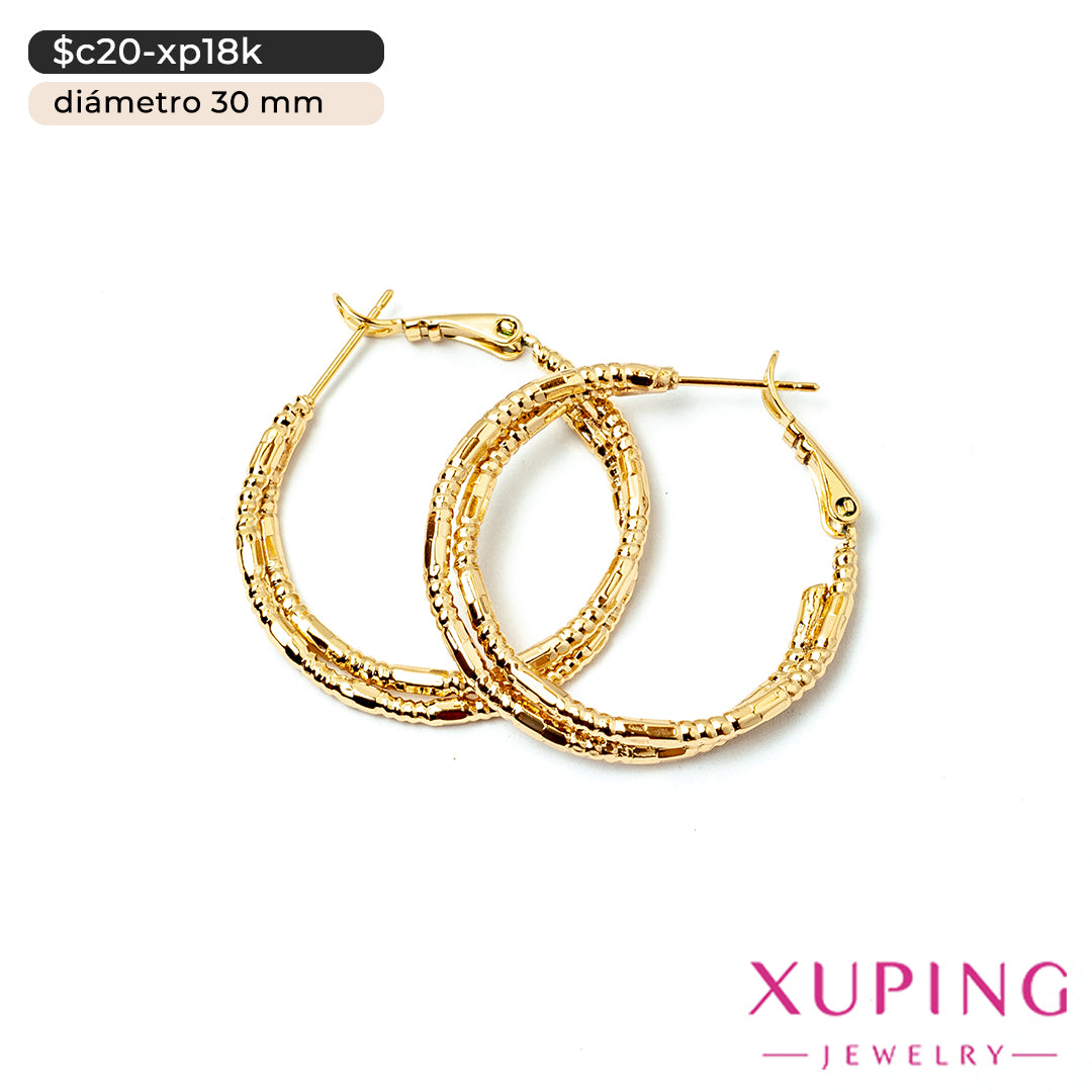 Argollas dobles diamantadas Ø 30 mm