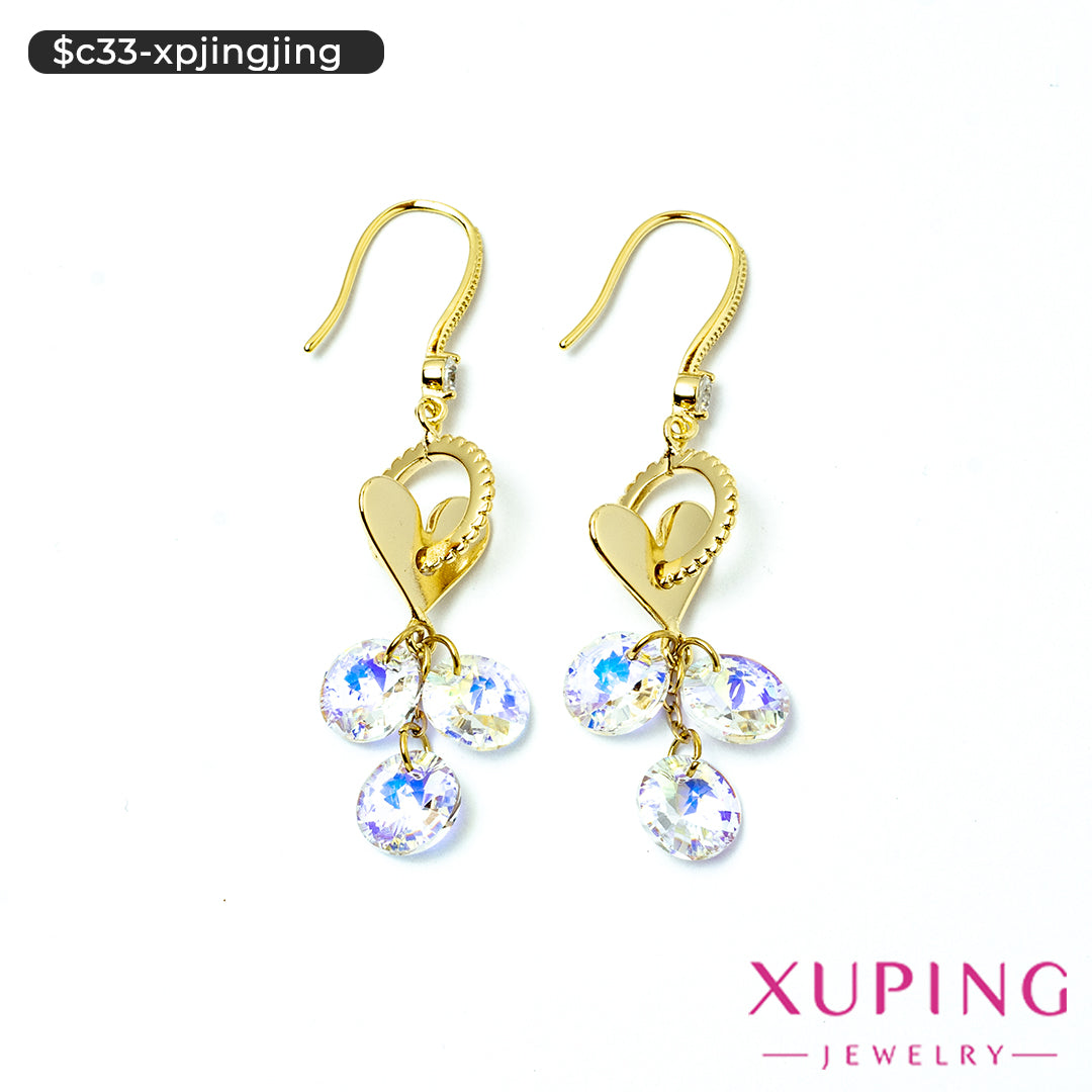 Aretes de corazón en 14K