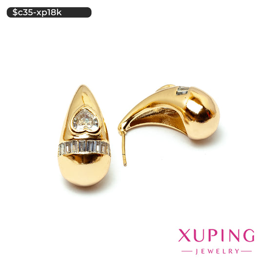 Aretes de gota con corazón