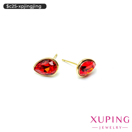Aretes pegados de gota en 14K
