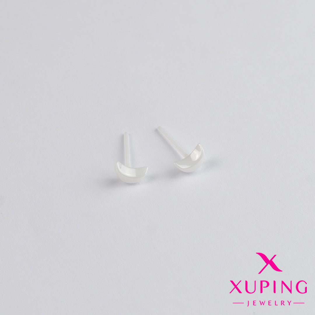 (XPB_01882) Aretes pegados de luna - acero inoxidable