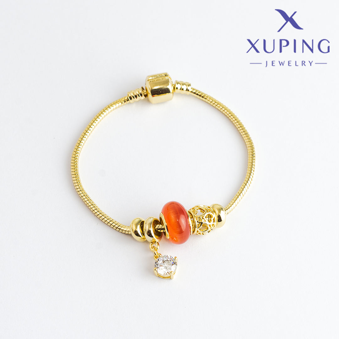 (XPH_00025) Pulsera con charm de corazones