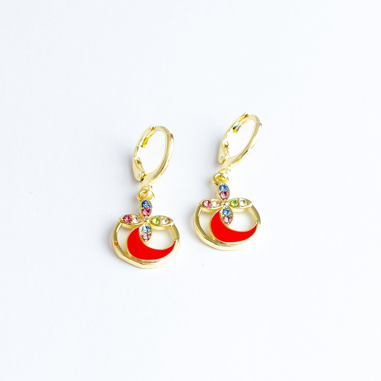 (PFB_00110) Aretes de luna y flor