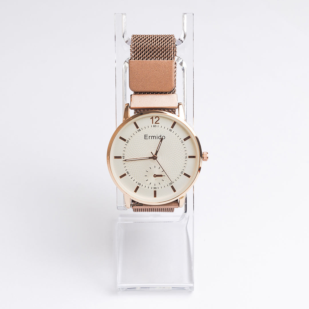 (BZR_00006) Reloj análogo con pulsera de imán